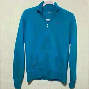 Nike Sweater Women  Turquoise 1/2 Zip Pullover High Neck Sweatshirt